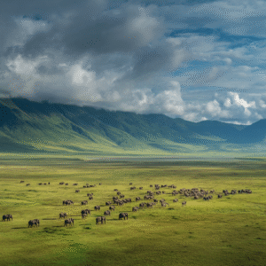 Ngorongoro Crater panoramic view from the rim