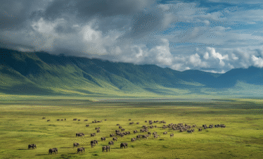 Ngorongoro Crater panoramic view from the rim