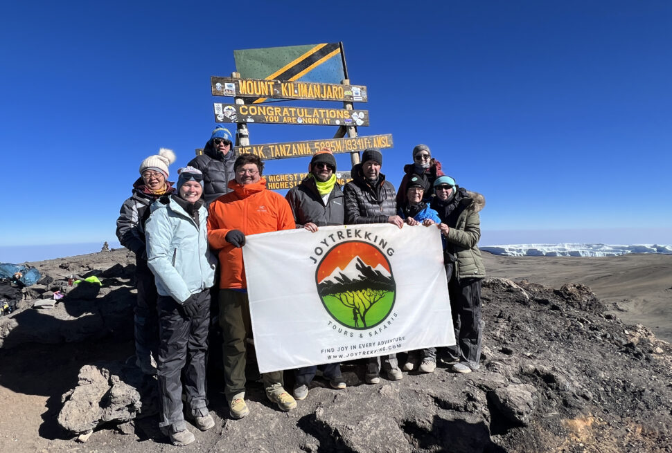 Reaching the top of Mount Kilimanjaro