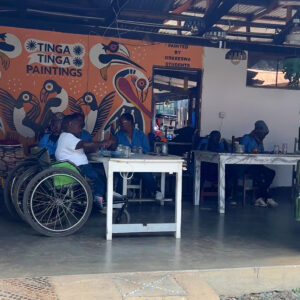 Travelers participating in community-based tourism project in Tanzania