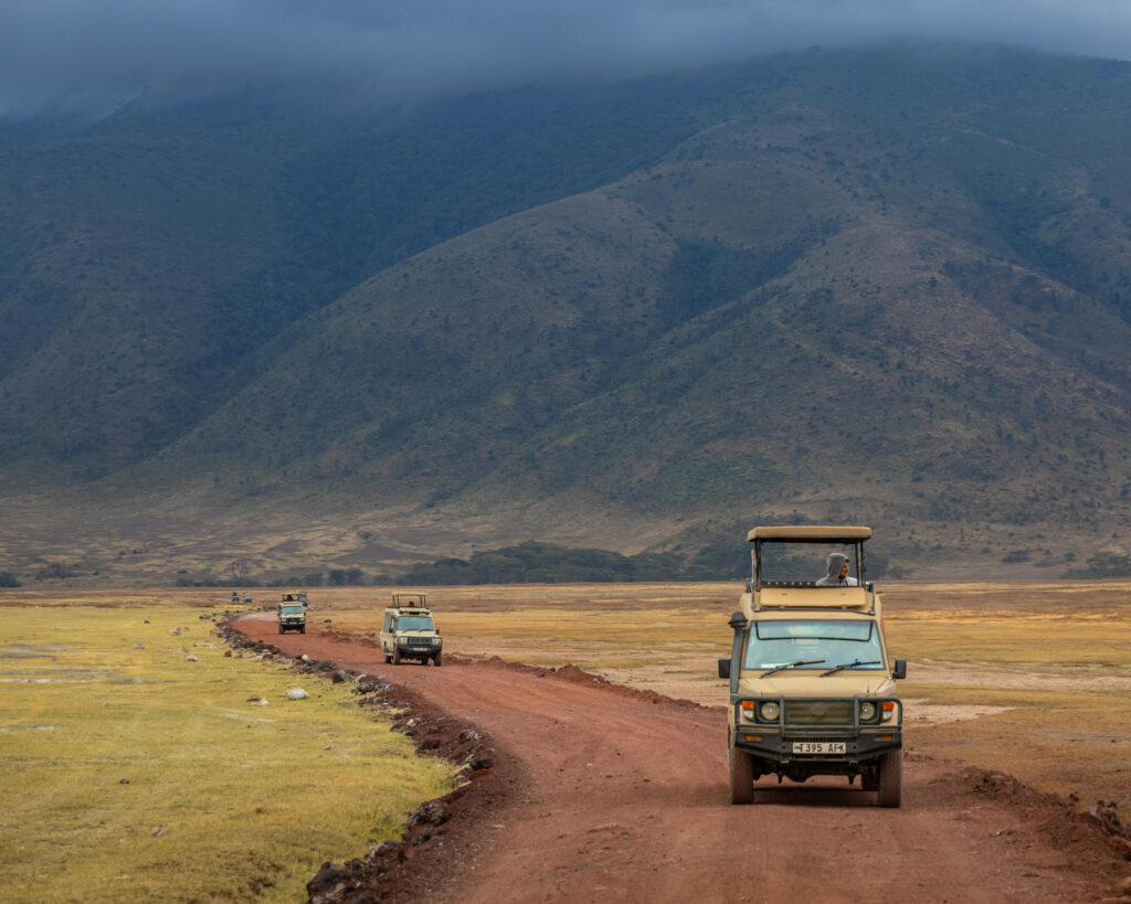 Safari Trucks in Ngorongoro Crater Park