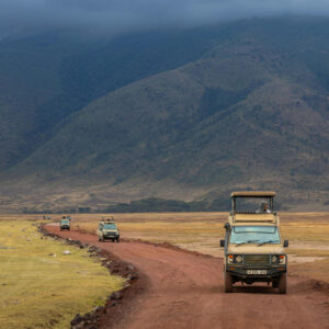 Safari Trucks in Ngorongoro Crater Park