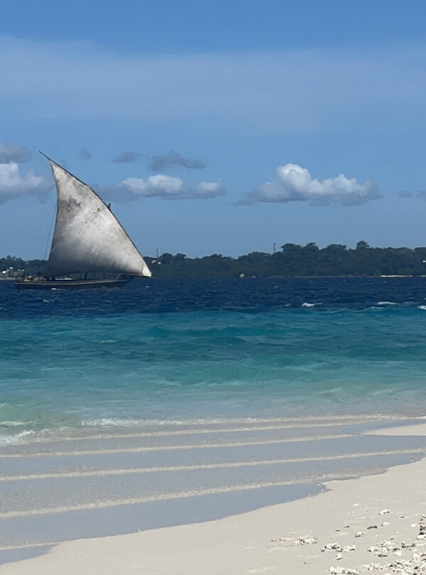 Traditional dhow boat at Nakupenda Sandbank, Zanzibar