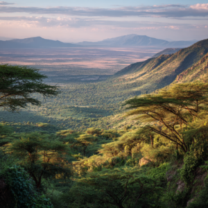 Rift Valley landscape near Lake Eyasi in the morning light