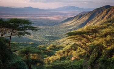 Rift Valley landscape near Lake Eyasi in the morning light
