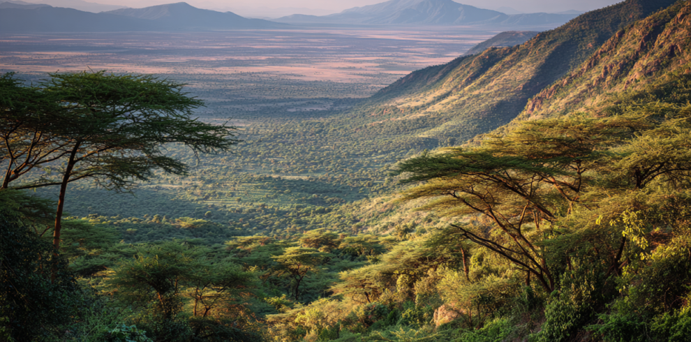 Rift Valley landscape near Lake Eyasi in the morning light