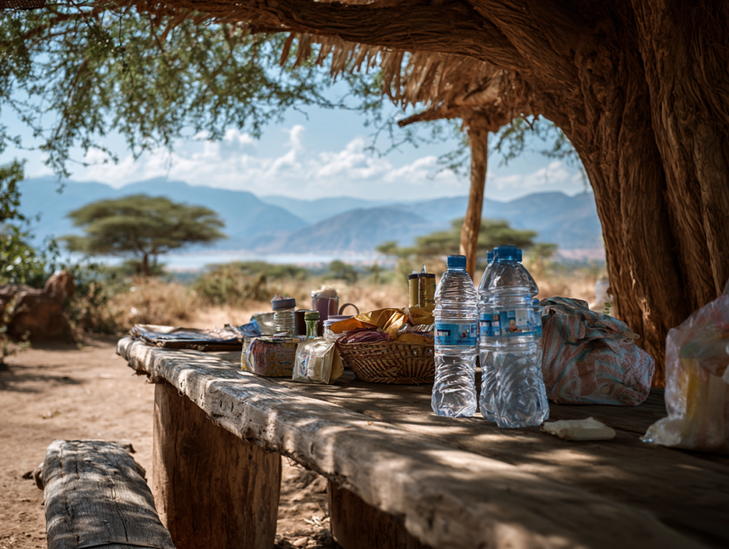 Shaded lunch pause during a Lake Eyasi cultural day trip