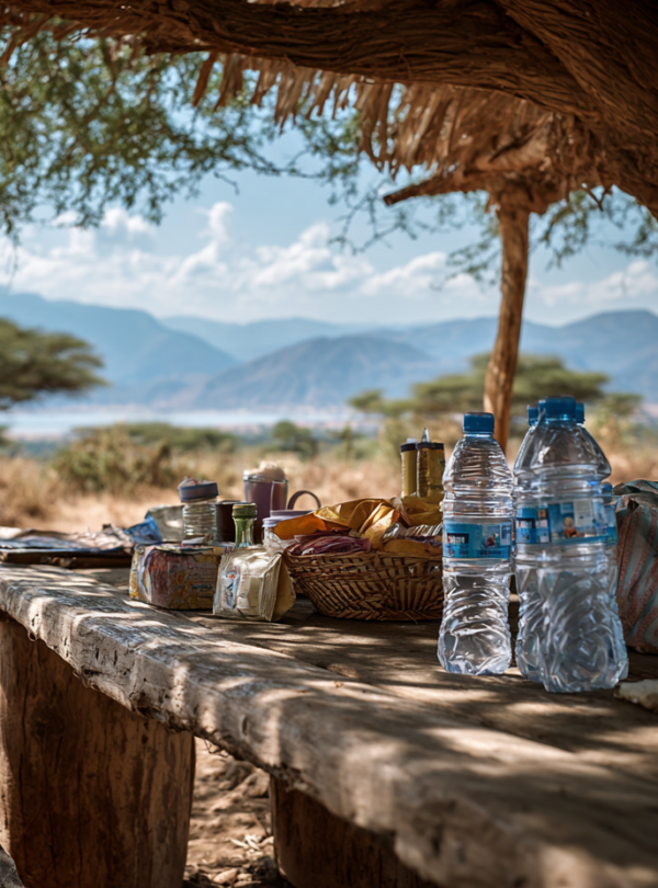 Shaded lunch pause during a Lake Eyasi cultural day trip