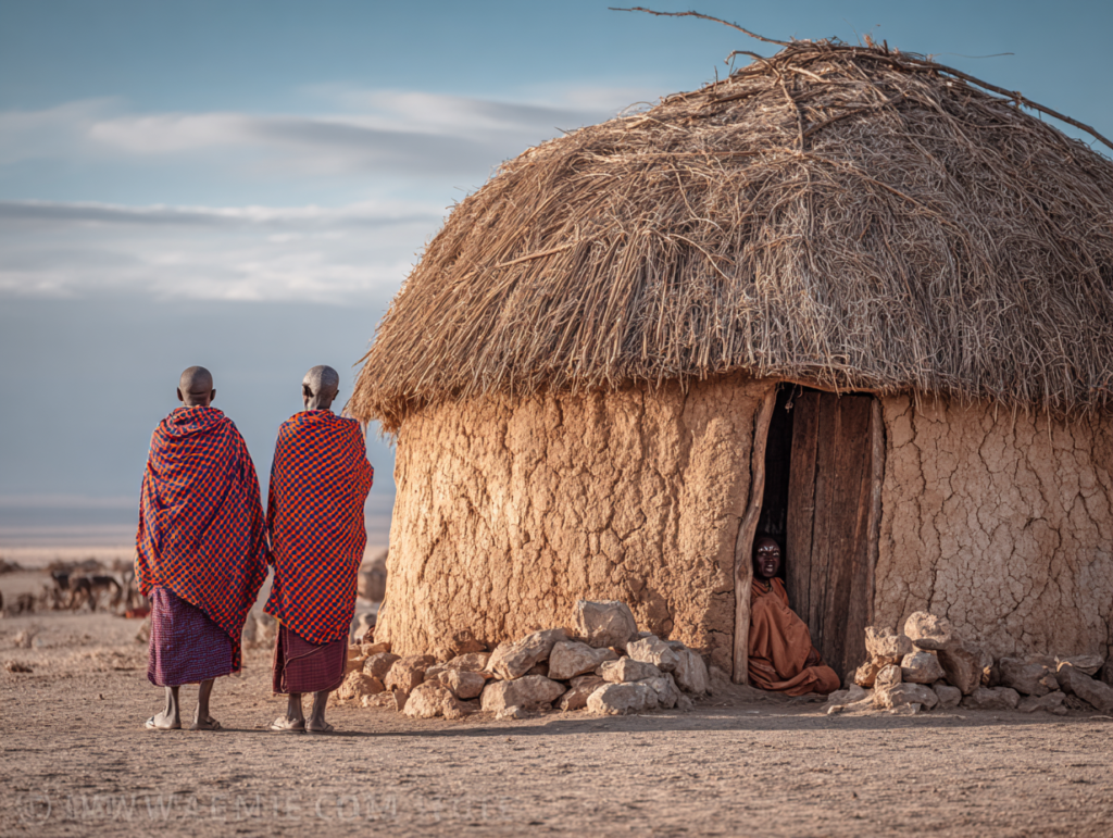 Maasai village homestead near Arusha in daily use