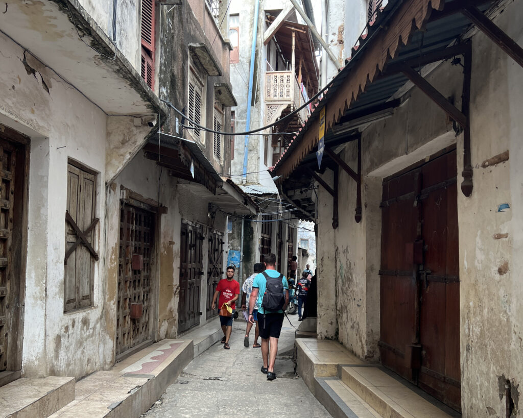 Narrow Stone Town alley in Zanzibar