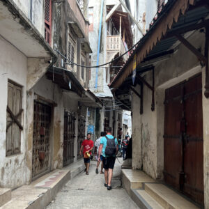 Narrow Stone Town alley in Zanzibar