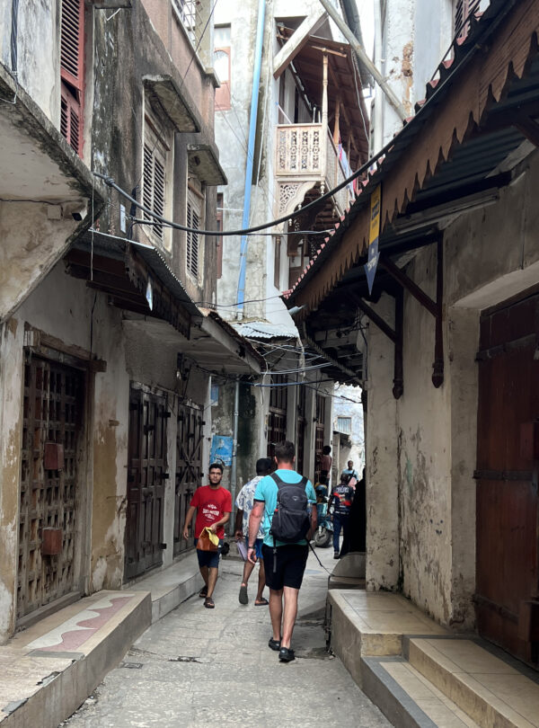 Narrow Stone Town alley in Zanzibar