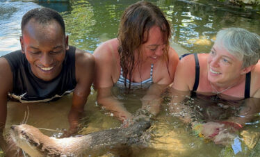 Swimming with Otters at the Otter Experience at Cheetah's Rock, Zanzibar
