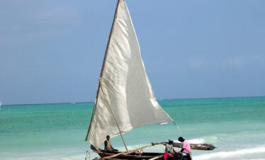 Traditional Dhow sailing boat in Zanzibar