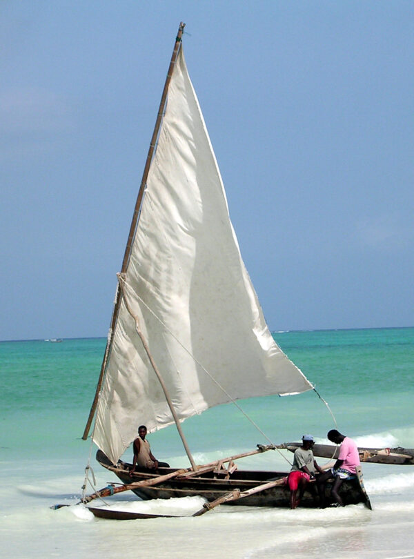 Traditional Dhow sailing boat in Zanzibar