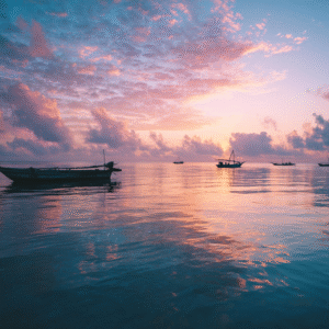 Early morning ocean conditions during a dolphin experience in Zanzibar