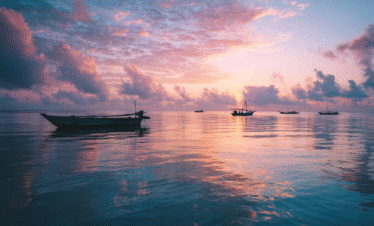 Early morning ocean conditions during a dolphin experience in Zanzibar