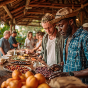 Seasonal fruit tasting at a local Zanzibar spice farm