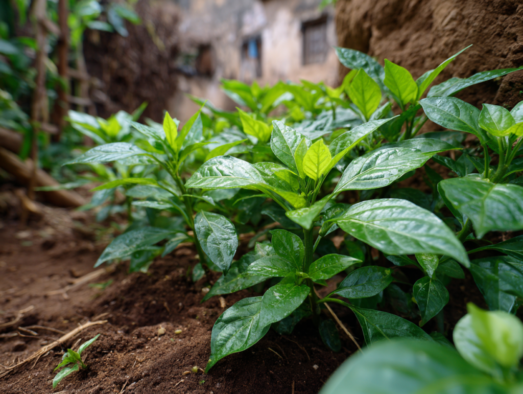 Spice plants growing naturally at a Zanzibar spice farm