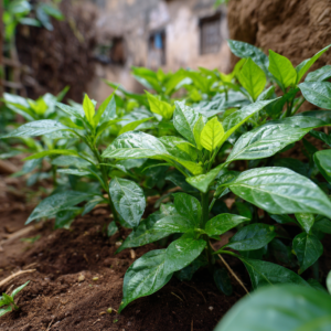 Spice plants growing naturally at a Zanzibar spice farm