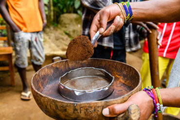 Chagga Cultural Tour in Tanzania coffee preparation by locals near Moshi