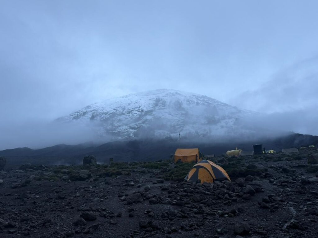 Cold stress and altitude impact on Mount Kilimanjaro with foggy conditions affecting climbers