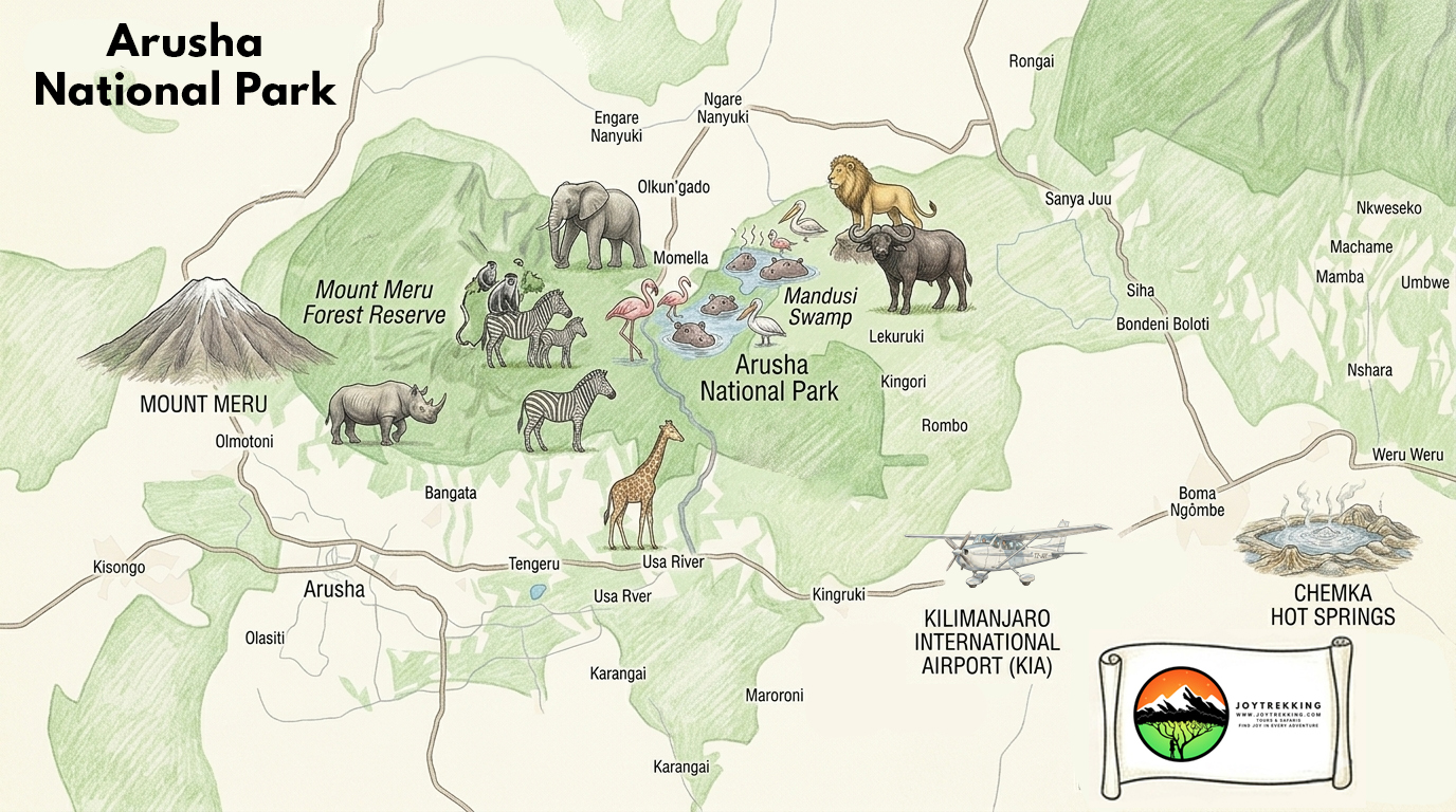 Arusha National Park Map