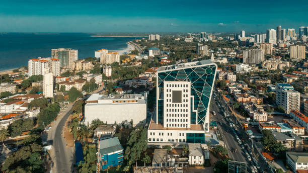 Dar es Salaam City Tour aerial view of Tanzanite Bridge showcasing modern Tanzania tourism and coastal city landscape