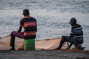 Lake Eyasi Cultural Experience – Local fishermen working on Lake Eyasi Tanzania at sunrise