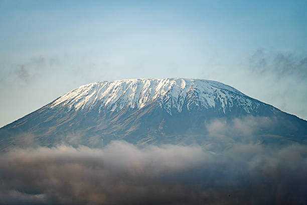Mount Kilimanjaro extreme altitude snow summit view showing glacier peak Tanzania