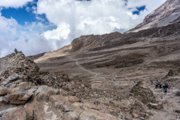 Mount Kilimanjaro Lemosho Route Itinerary – Footpath Near Barafu Camp Before Uhuru Peak Summit Attempt
