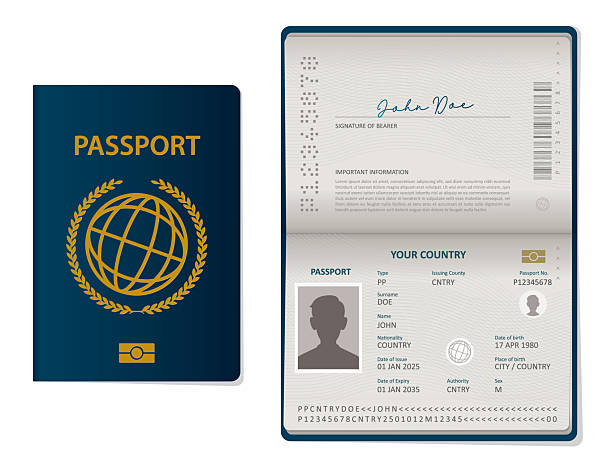 Vector passport illustration for Tanzania Visa Guide for Tourists (2026), isolated on white background with layered passport and travel information elements representing visa application documents and requirements.