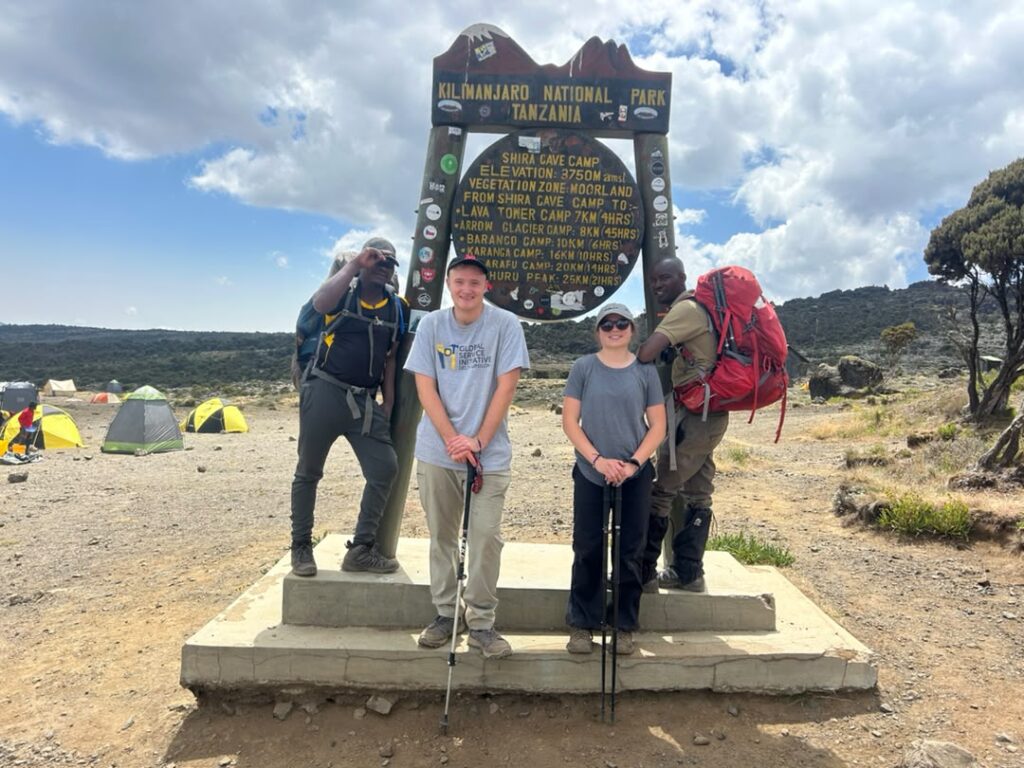 Kilimanjaro Luxury Climb Cost with a couple and professional mountain guides at Shira Cave on the Lemosho Route