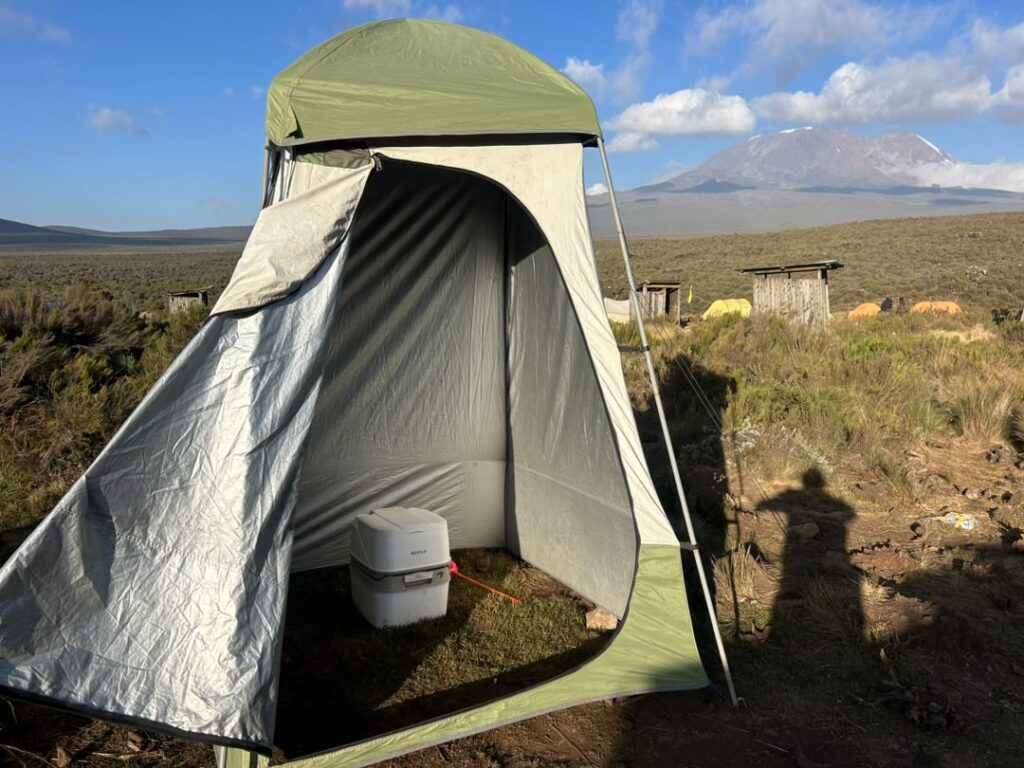 Luxury toilet tent for a comfortable Kilimanjaro trekking experience