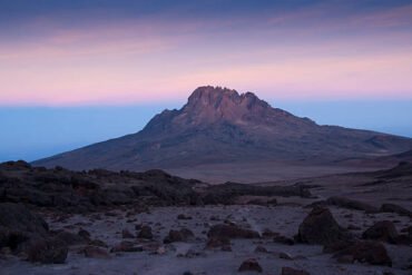 7-Day Rongai Route cost – view of Mawenzi from Kibo Hut campsite at sunset on Kilimanjaro