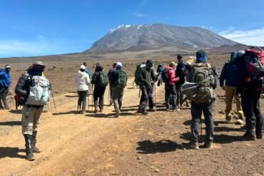 Group climbing Mount Kilimanjaro via Marangu Route Tanzania